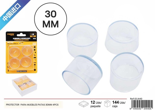 [01440] Protector para muebles patas 30mm 4 piezas - Accesorios de hogar