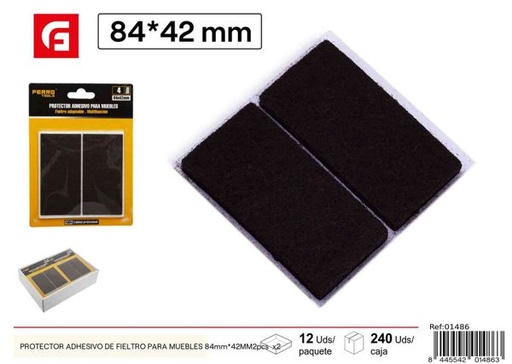 [01486] Protector adhesivo de fieltro para muebles 84x42mm 4pcs