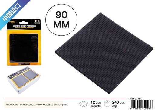 [01498] Protector adhesivo de EVA cuadrado para muebles 90MM - 1 pcs x2, material para muebles