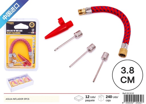 [01532] Set de agujas infladoras 5pcs para balones y bicicletas