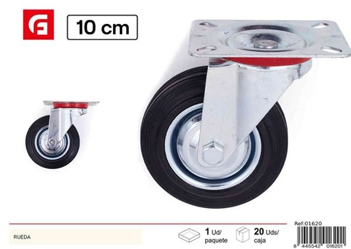 [01620] Rueda industrial 4in 100mm para muebles y equipos