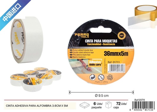 [01711] Cinta adhesiva para alfombra 36mmx5m - Herramientas de ferretería