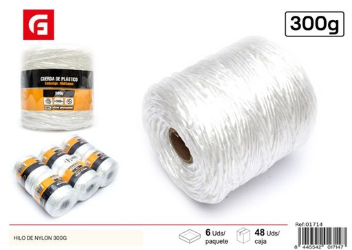 [01714] Hilo de nylon blanco 300g para manualidades y bricolaje