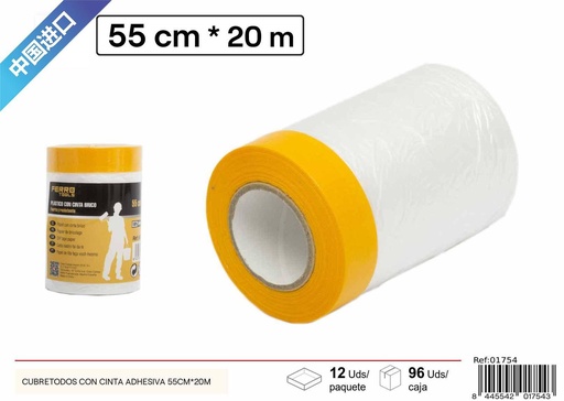 [01754] Cubretodos con cinta adhesiva 55CM*20M - Pintura y decoración