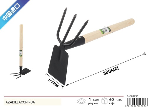 [01795] Azadilla con púa de 35cm mango de madera