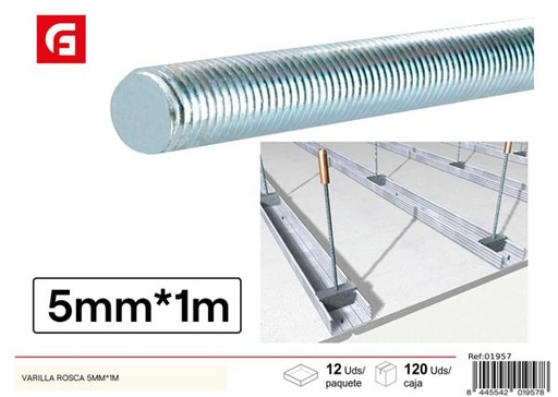 [01957] Varilla roscada 5mmx1m, sujeción y fijación