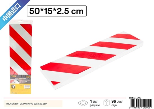 [01990] Protector de parking de espuma rojo y blanco 50x15x2.5cm para coches