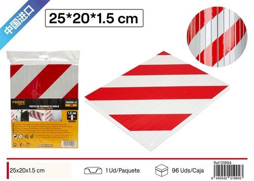 [01994] Protector de parking rojo y blanco 25x20x1.5 cm - Accesorios para coches