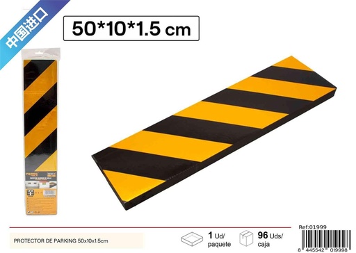 [01999] Protector de parking de espuma amarilla y negra 50x10x1.5cm - Accesorio de coche