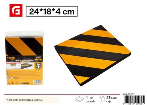 [02002] Protector de parking amarillo y negro 24x18x4cm para automóviles