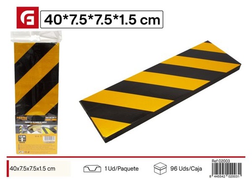 [02003] Protector de parking 40x7.5x7.5cm amarillo y negro para seguridad