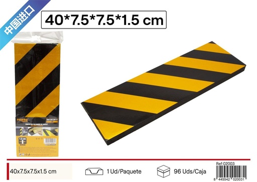 [02003] Protector de parking amarillo y negro 40x7.5x7.5x1.5 cm - Accesorios para coches