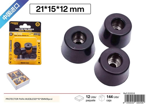 [02010] Protector para muebles 21x15x12 mm (8 piezas) - Protectores de patas