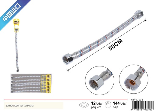 [02038] Latiguillo para grifos 1/2x1/2 50cm