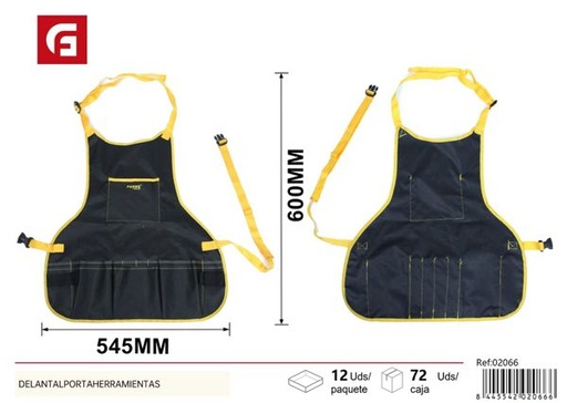 [02066] Delantal portaherramientas con 16 compartimentos para ferretería