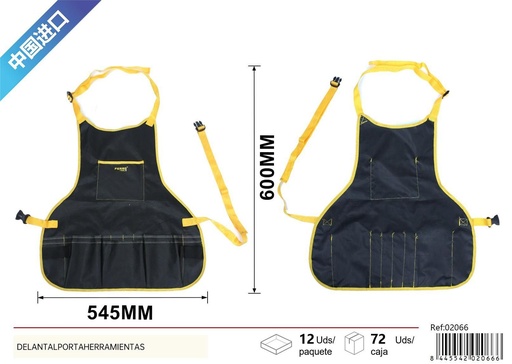 [02066] Delantal portaherramientas con 16 compartimentos para ferretería