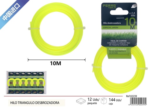[02239] Hilo para desbrozadora 10m para jardinería