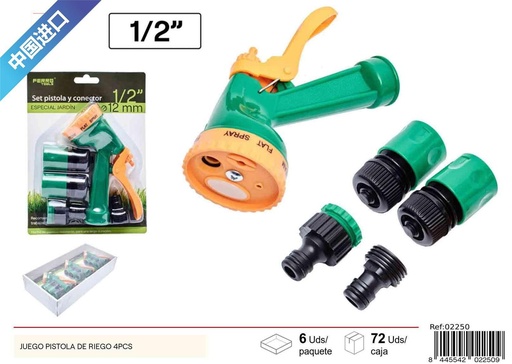 [02250] Juego de pistola de riego 4Pcs - Accesorios de jardín