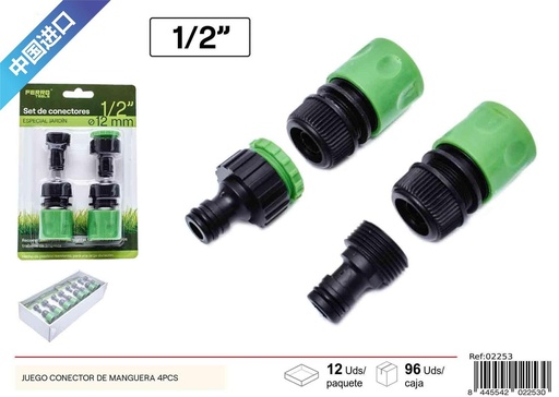 [02253] Juego de conector de manguera 4pcs para jardín y riego