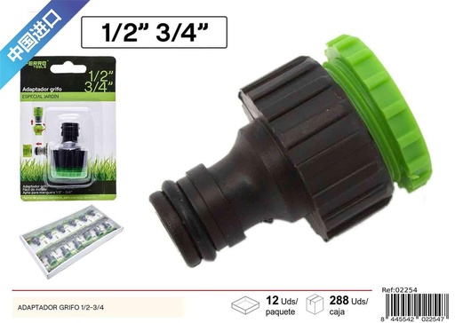 [02254] Adaptador grifo (1/2 - 3/4) - Accesorios para jardín
