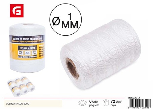 [02314] Cuerda de nylon blanca 200g