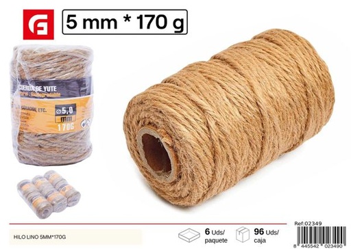 [02349] Hilo de lino 5mm 170g para manualidades y bricolaje