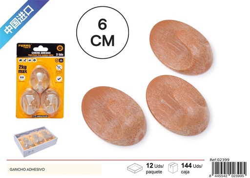 [02399] Gancho Adhesivo 3Pcs - Accesorios para Ferretería
