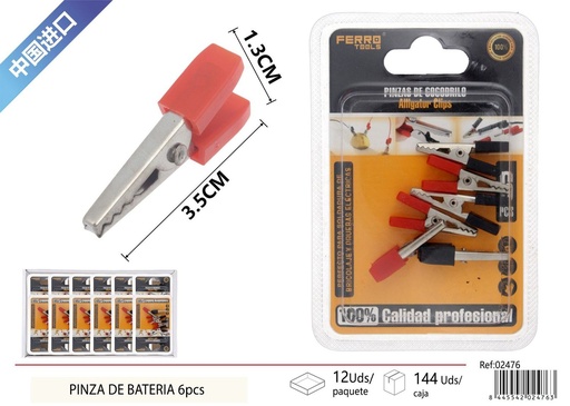 [02476] Pinzas de batería 6 pcs - Accesorios de coche