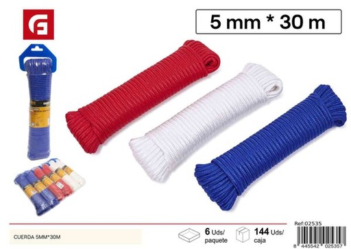 [02535] Cuerda de nylon 5mm x 30m para bricolaje