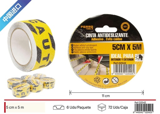 [02542] Cinta adhesiva antideslizante 5cm*5m para seguridad