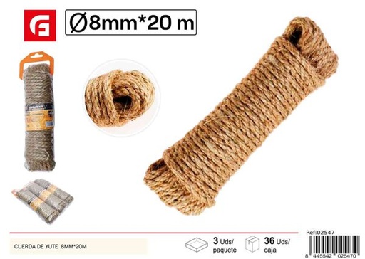 [02547] Cuerda de sisal 8mm x 20m para bricolaje