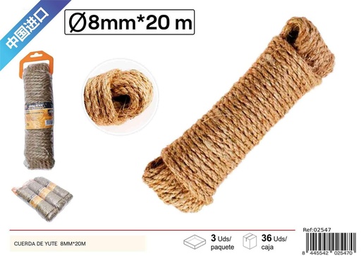 [02547] Cuerda de sisal 8mm x 20m para bricolaje