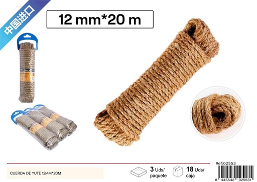 [02553] Cuerda de sisal 12mm x 20m - Accesorios de ferretería