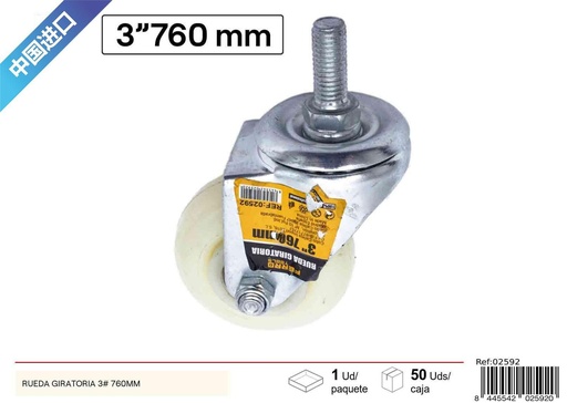 [02592] Rueda giratoria 3# 760mm - Accesorios de ferretería