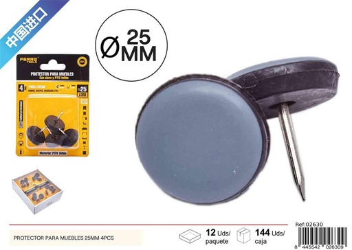 [02630] Protector de patas para muebles con tornillo de teflón 25mm - Accesorios