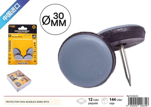[02631] Protector de muebles de teflón 30 mm (4 piezas) - Ferretería
