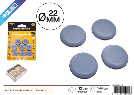 [02638] Protector para muebles 22x5 mm - Accesorios de ferretería