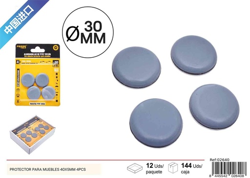 [02640] Protector para muebles 30x5mm 4pcs - Accesorios de ferretería y protectores