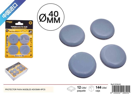 [02641] Protector para muebles de PTFE autoadhesivo 40x5mm 4PCS - Protecciones para muebles
