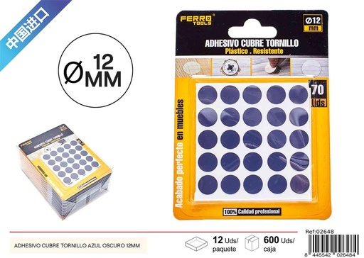 [02648] Adhesivo cubre tornillo azul oscuro 12 mm - Liquidación y ofertas