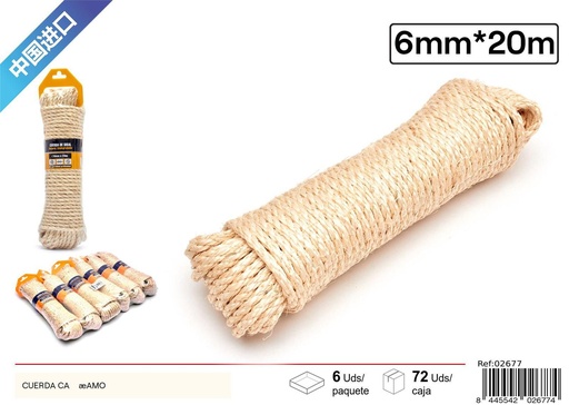 [02677] Cuerda de cáñamo de 6mm x 20m - Ferretería y accesorios
