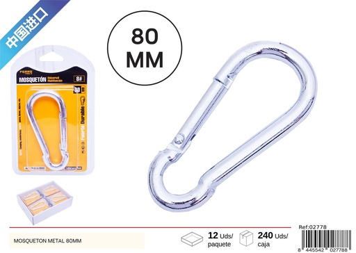 [02778] Mosquetón metálico 8# 80 mm - Accesorios de ferretería