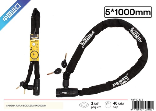 [02812] Cadena para bicicleta de color mezclado 5x1000mm - Accesorios para bicicletas