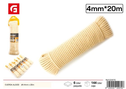 [02970] Cuerda algodón 4mm x 20m para bricolaje