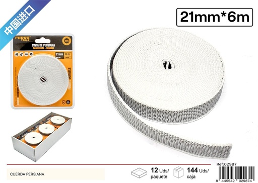 [02987] Cuerda persiana gris 21mm x 6m - Accesorios para cortinas