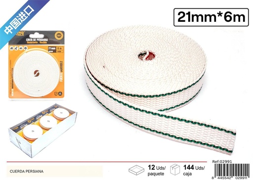 [02991] Cuerda persiana colorido 21mm x 6m - Accesorios para cortinas