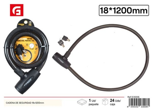 [03006] Cadena de seguridad 18x1200mm - Accesorios para bicicleta