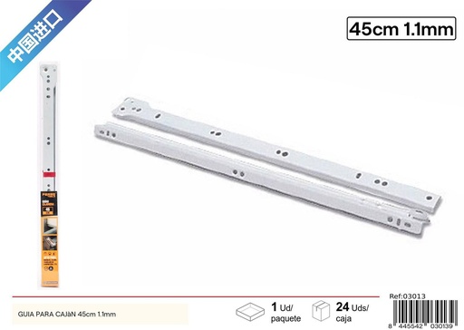 [03013] Guía para cajón 45cm 1.1mm - Accesorios de muebles
