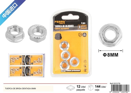 [03379] Tuerca de brida dentada 8mm - Accesorios de ferretería