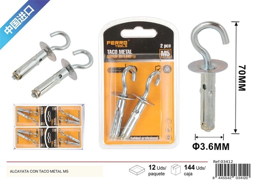 [03412] TACO METAL M5 2 piezas - Accesorios de ferretería